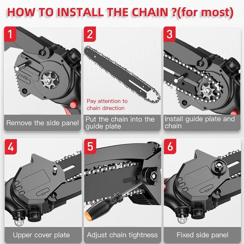 Fifchall [2 Pieces] GTA 26 4 Inch Mini Chainsaw Chain for Stihl GTA 26 Replace Blade Pruner Mini Chainsaw Hand Held 4" Replacement Chains for Cordless Electric Portable Mini Chainsaw for Wood Branch Cutting - Image 3